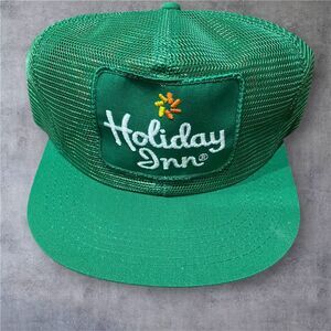 Vintage 70s 80s Holiday Inn Mesh Trucker Hat Cap Snapback Green Unisex Size OS